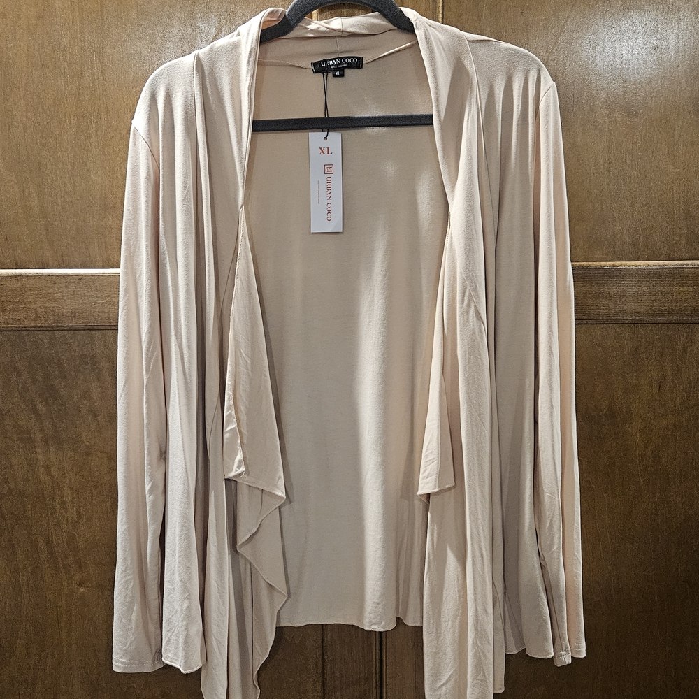 Beige Draped Cardigan